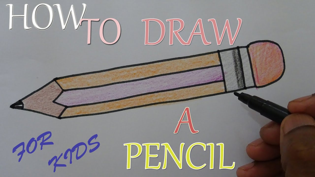 How to draw a pencil easy step by step  learn very easy drawing pencil  picture with draw easy 