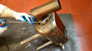 How to make a wonderful 2 in 1 fireplace from an old water heater