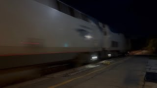 Amtrak 49 cruising through Amsterdam Station with CSX Defect Detector readout