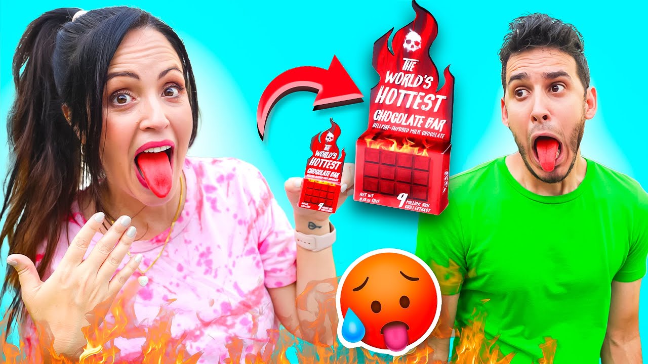 COMIENDO EL CHOCOLATE MAS PICANTE DEL MUNDO 🍫🔥🥵 Sandra Cires Art y Harold Artist