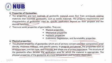TEX 3205 Lecture 03 Geo Textile Part A
