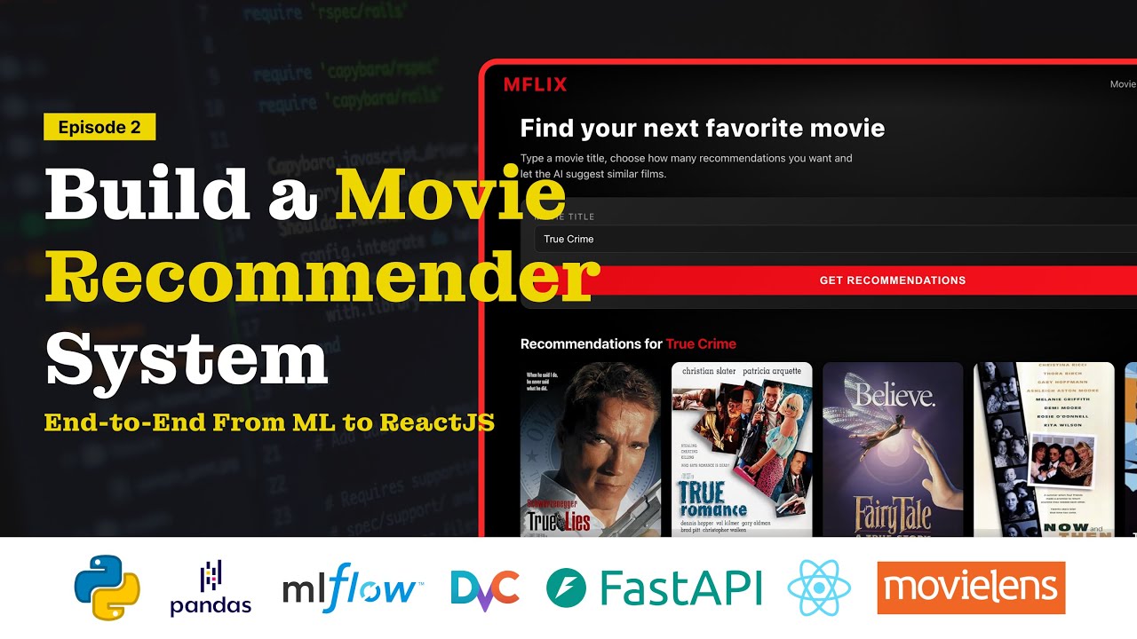 EP 2: MLflow and DVC Pipeline | Build a Movie Recommender System (ML to ReactJS)