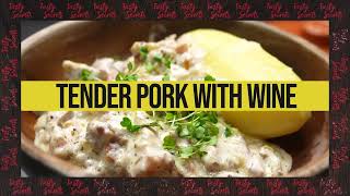 Tender pork with white wine, Pork tenderloin in creamy sauce - Tasty Secrets