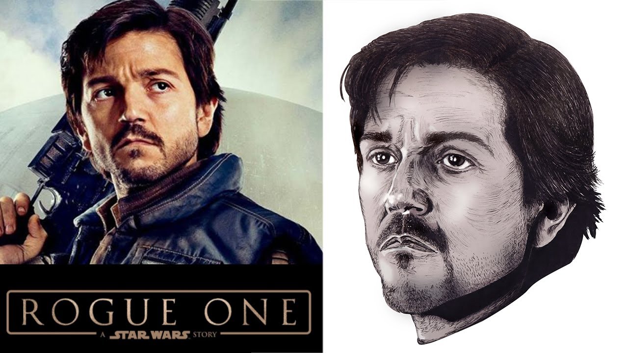 Realistic Pen Drawing | Diego Luna as Cassian Andor from Star Wars ...