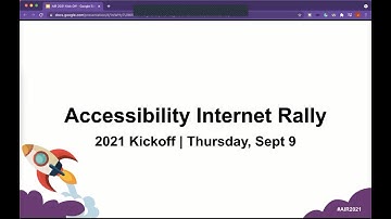 Accessibility Internet Rally (AIR) 2021 Kickoff