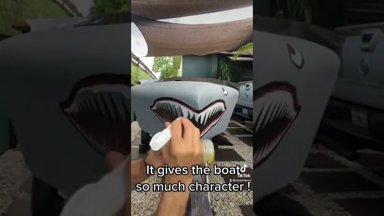 Day 12 MiniBoat WW2 fighter jet theme means a hand painted shark mouth on the nose!