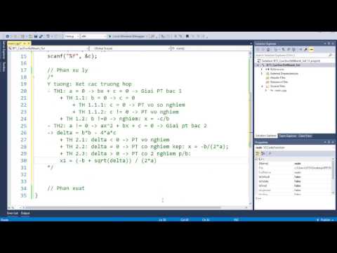 Video Lập trình C - Giải phương trình bậc 2 - youtube