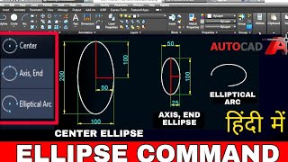 AutoCAD Ellipse command tutorial for beginners in details .