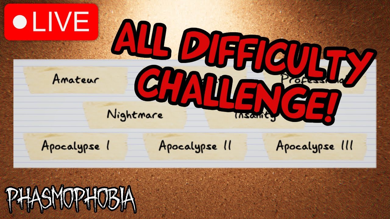 All difficulty challenge phasmophobia live youtube