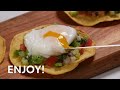 Poached Egg Tostadas with Avocado-Tomatillo Salsa in 15-minutes or less