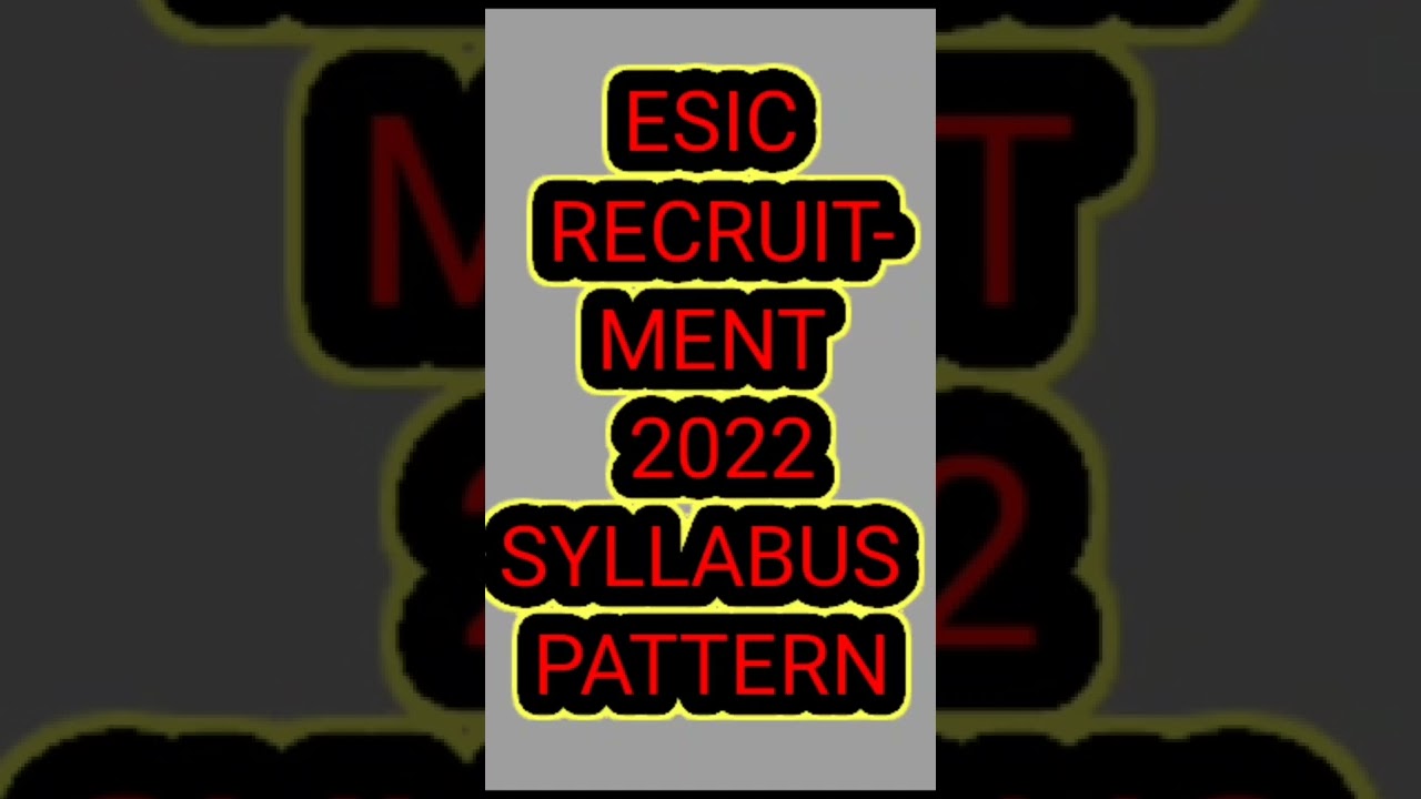 exam pattern of esic 