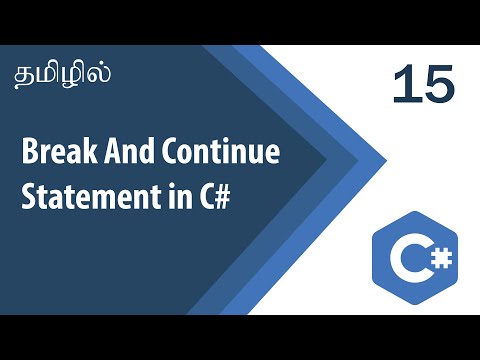 Break And Continue Statement In C#  | C# Tutorial | Tutorial in Tamil | Tamil Programmer
