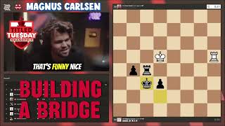 Magnus Demonstrates the Bridge Technique in the Lucena Rook Endgame!