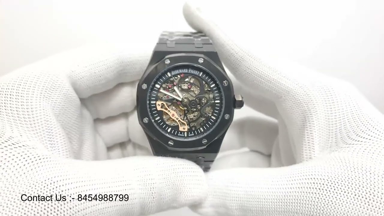 Audemars PiguetAuthentic| Royal Oak Full Black Skeleton Men Watch