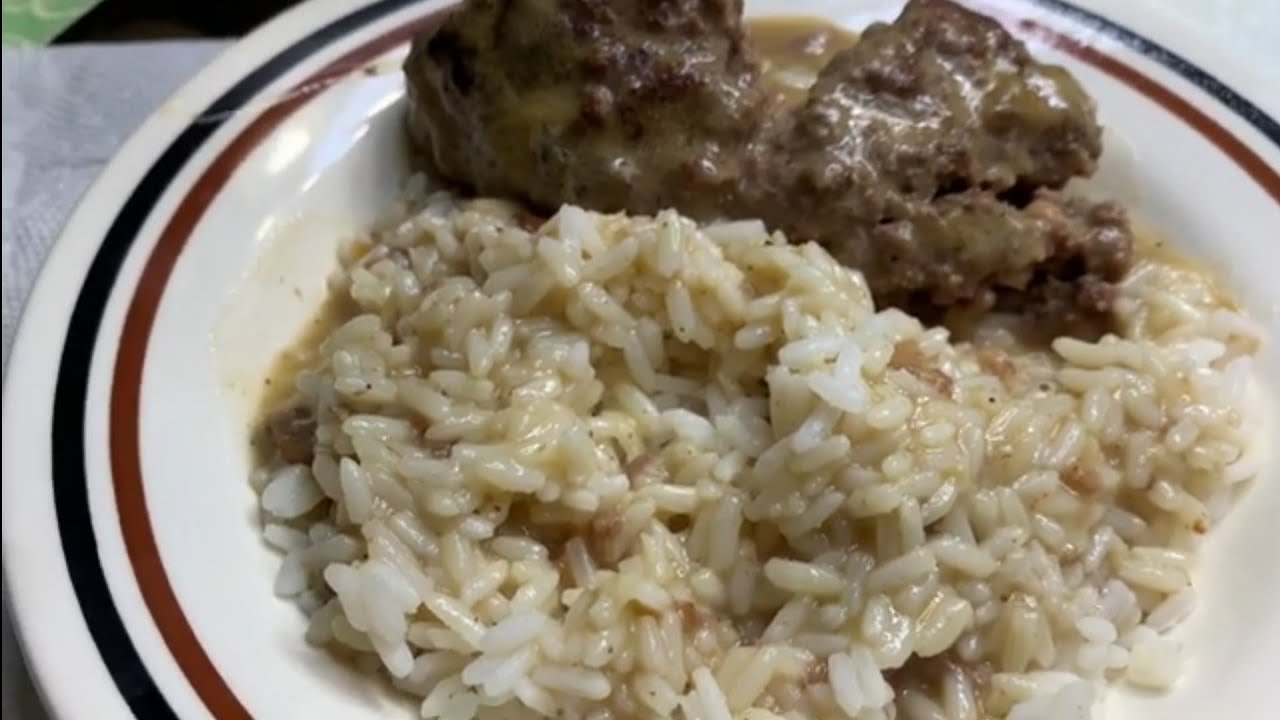 How To Make Homemade Hamburgers Patties With Cream Of Mushroom Gravy