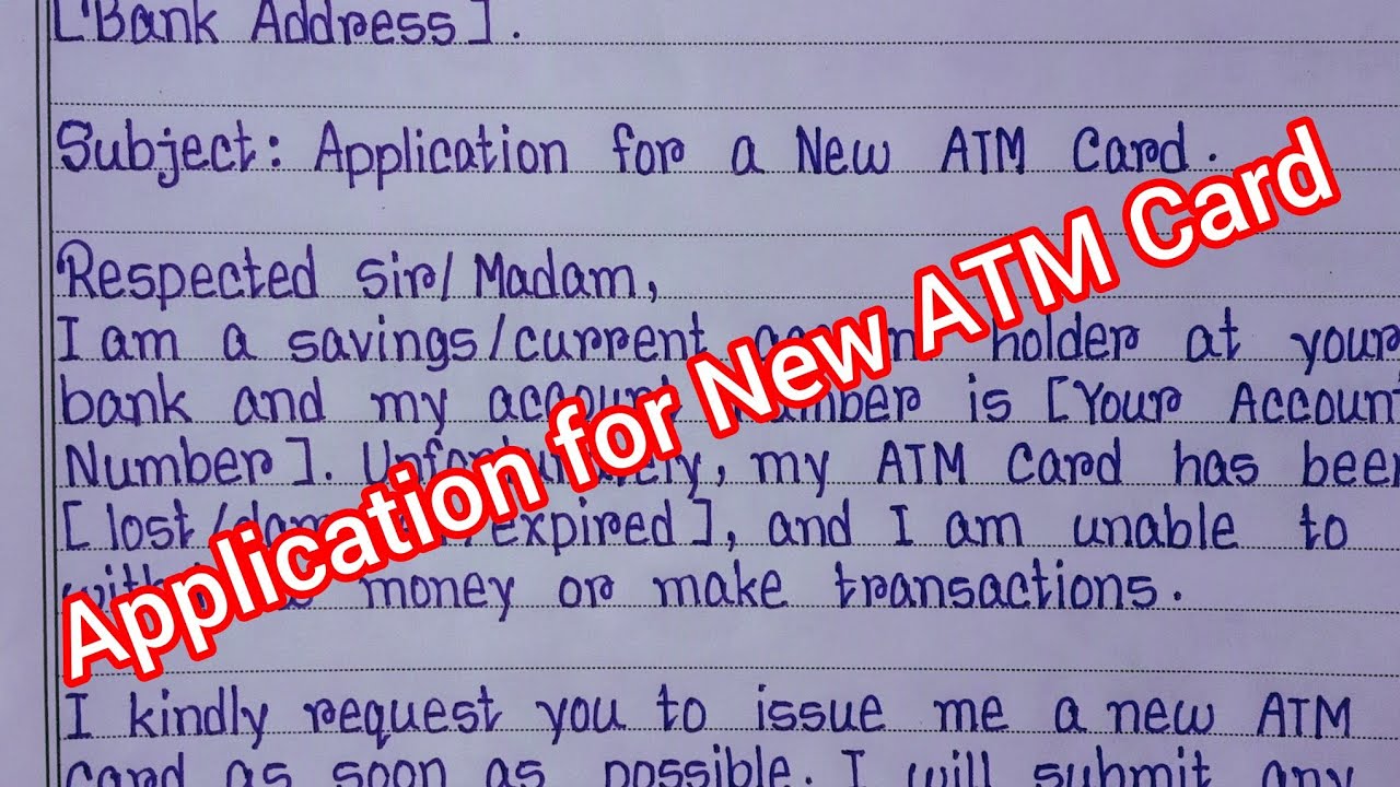 How to apply for a New ATM Card | বাংলা অর্থ সহ | Bank Application ...