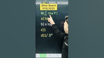 1 Marks Question || Bihar Board PYQ 2021 | Differentiation Chapter 5 Class 12 Board Exam 2025