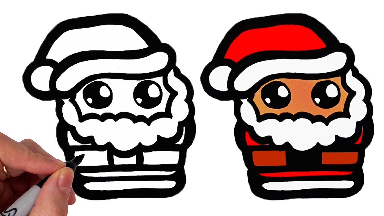 Comment Dessiner Un Père Noël Mignon Kawaii (Noël 2020) - YouTube