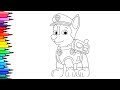 Chase From Paw Patrol Drawing, Painting & Coloring For Kids and Toddlers_Child Art