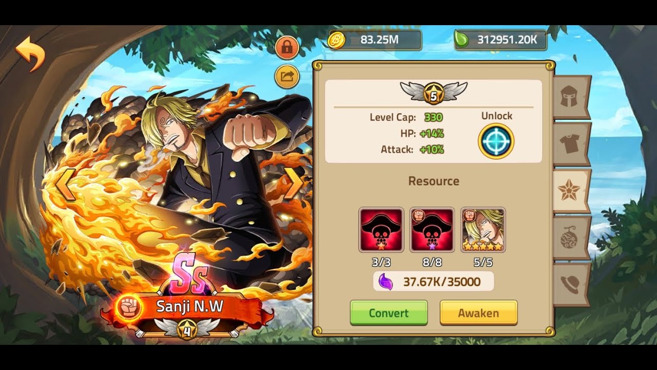 Review Skill Sanji Max Upgrade Epic Treasure Youtube