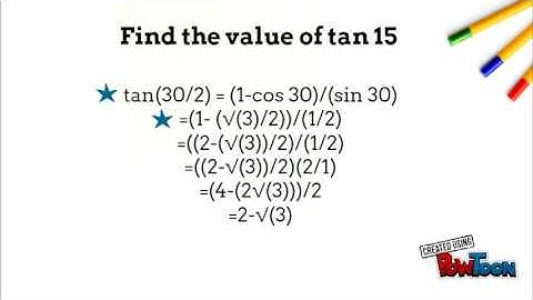 Half Angle Formula for tan