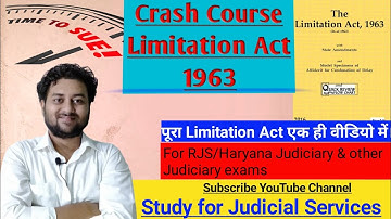 Limitation Act 1963 Lecture #limitationact1963 #judiciary #judiciarypreparation