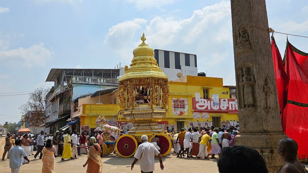 Nanguneri Vanamamalai Golden Chariot ritualistic trial run #goldenchariot