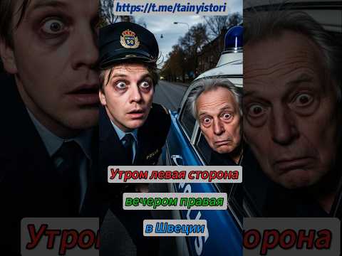 Утром левая сторона вечером правая в Швеции #shorts #история