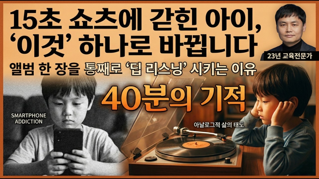 쇼츠 중독 아이를 구하는 아날로그적 삶의 태도 (LP 음악 한 장이 만드는 '40분의 기적')