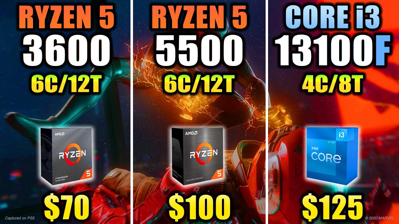 Ryzen 5 4500 vs R5 5500 vs R5 3600 vs i3-12100F vs i5-10400 vs i3