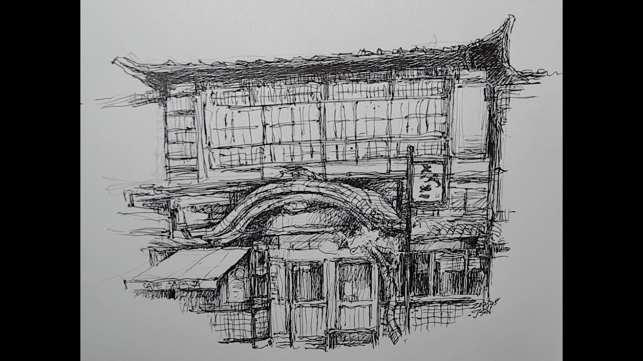 輕便原子筆速寫 Easy ballpoint pen sketching 250805 - YouTube