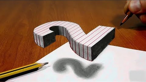 Floating Number 2 - 3D trick art on line paper - 3d drawing