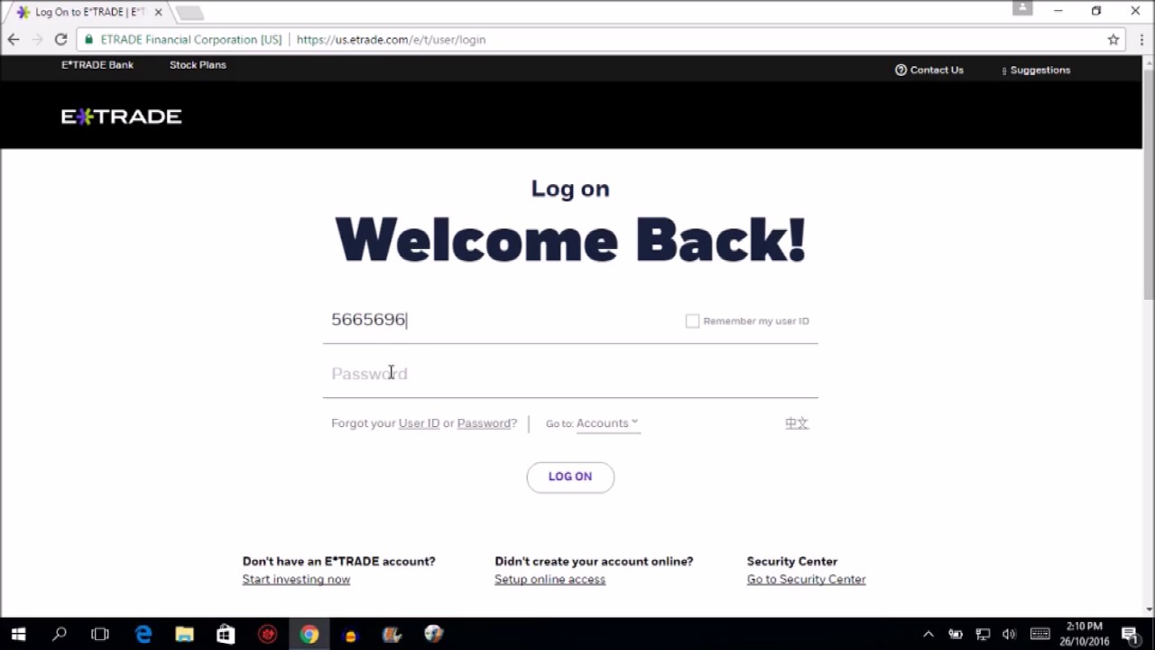 Etrade Login Tutorial 2017 E Trade Login Etrade Com Youtube