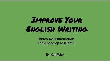 42 Punctuation: The Apostrophe (Part 1)