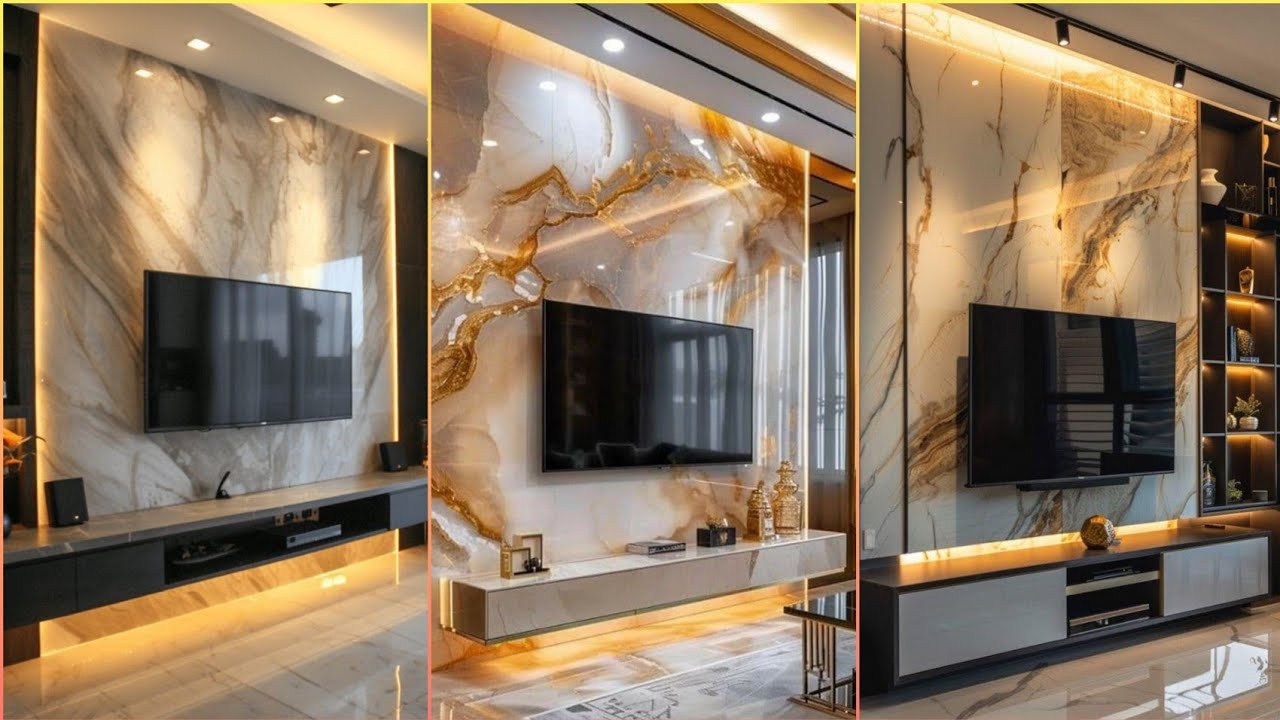 150 Elegant Living Room TV Wall Designs 2025 TV Wall Decoration| Home ...