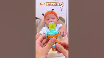 How do you safely introduce fruits to a 5-month-old? Use a Baby Fruit Feeder Pacifier! #FeedingTools