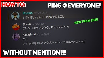 How to ping @everyone WITHOUT MENTION!!! (2020 New Trick)