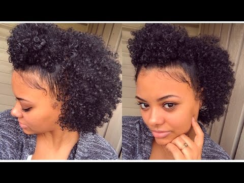Half Up Half Down Easy Natural Hairstyle For Short Medium Natural Hair Youtube