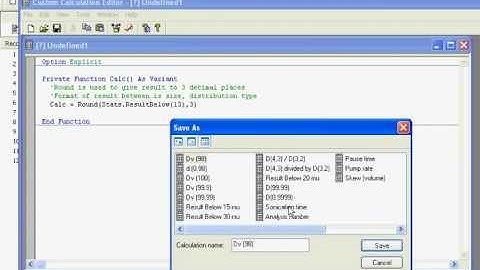 Instrumat shows how to make custom calculations in the Malvern Mastersizer 2000 Vers 5.60 software