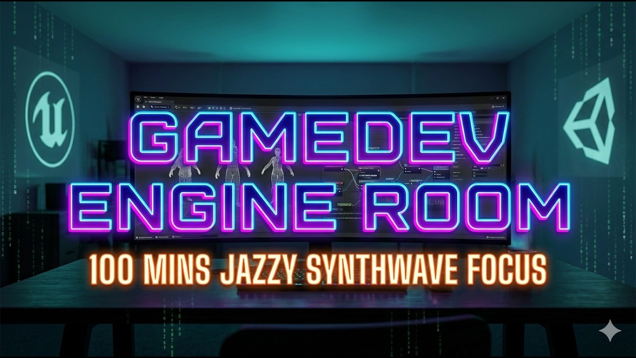 GAMEDEV ENGINE ROOM 🎮 100 MINS Synthwave Lofi for Unreal Engine & Unity ...