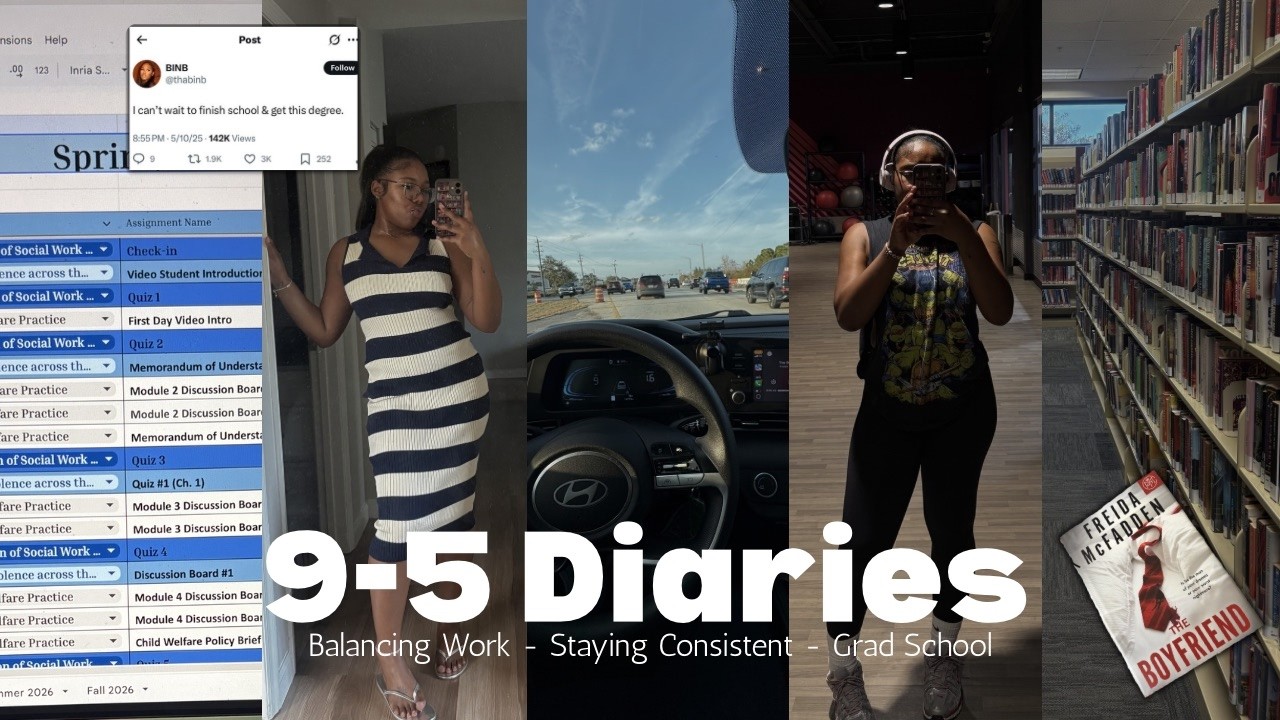 VLOG: 9-5 diaries ep1 | balancing work, grad school, the gym , a few rants here and there lol