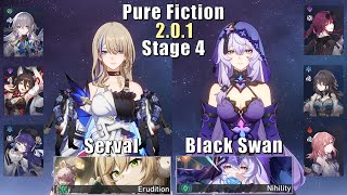 E6 Serval & E0S1 Black Swan | Pure Fiction 4 2.0.1 3 Stars | Honkai: Star Rail