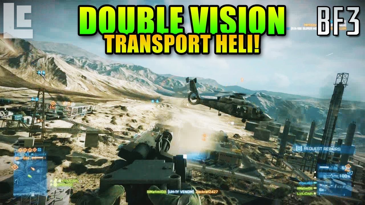 Transport Helicopter Teamwork - Double Vision (Battlefield 3 Gameplay/Commentary)