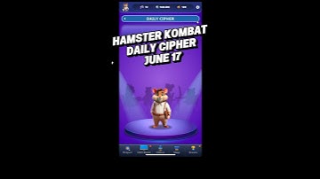17 June 2025 Hamster Kombat GameDev Daily Cipher #hamsterkombat #hamsterkombatdailycipher