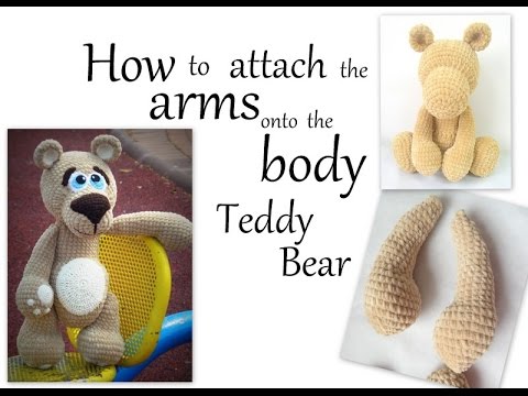 How to sew the arms onto the body of Amigurumi Teddy Bear ...