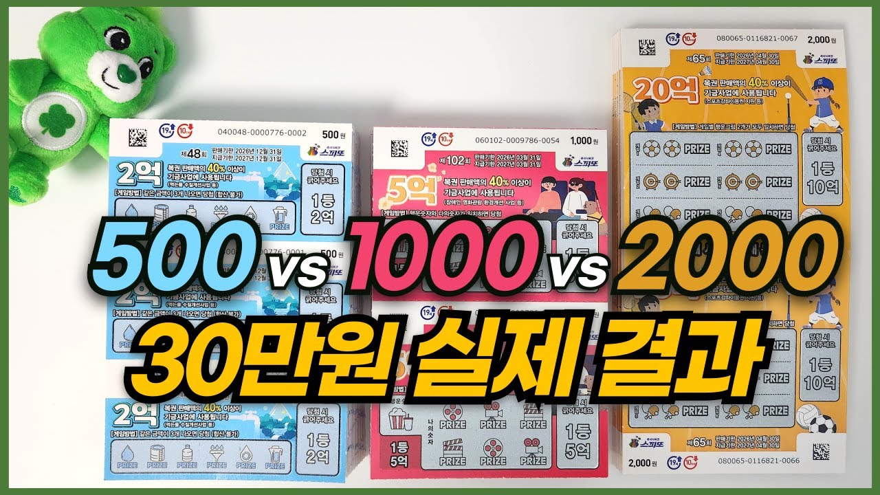 30만원 350장 실험｜스피또 500 vs 1000 vs 2000 실제 결과