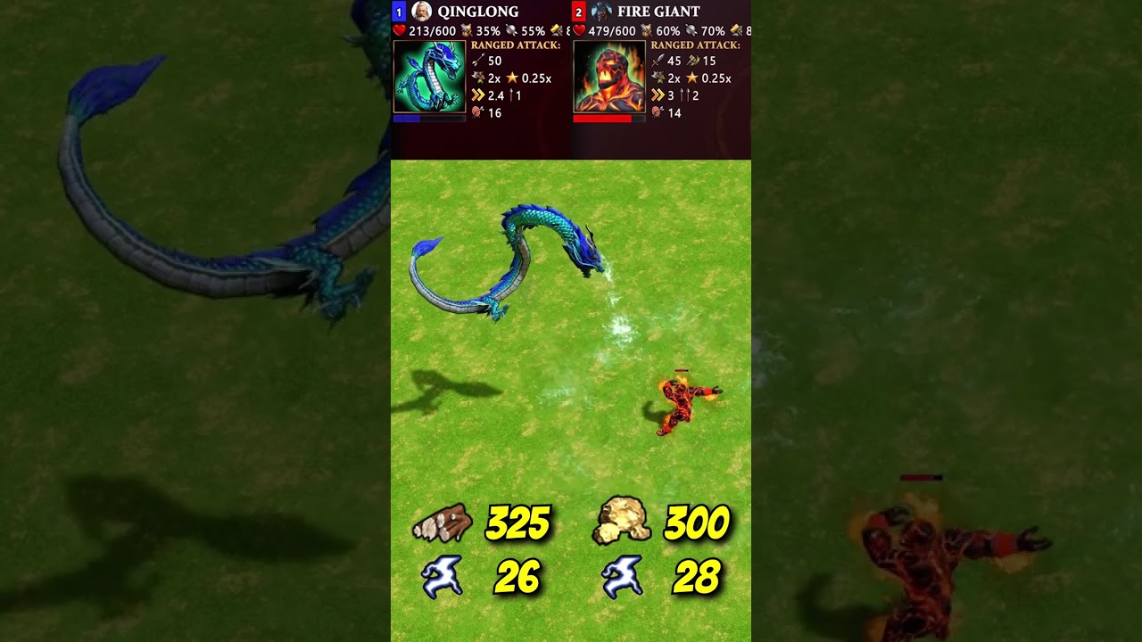 Qinglong vs Fire Giant (Age of Mythology: Retold) 