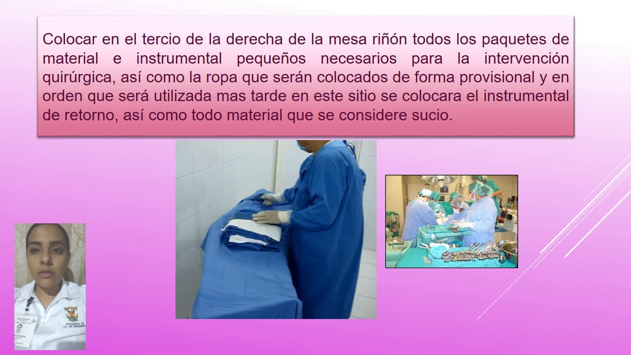 PREPARACIÓN DE LA MESA RIÑÓN Y COLOCACIÓN DE MATERIAL DE ESPONJEAR