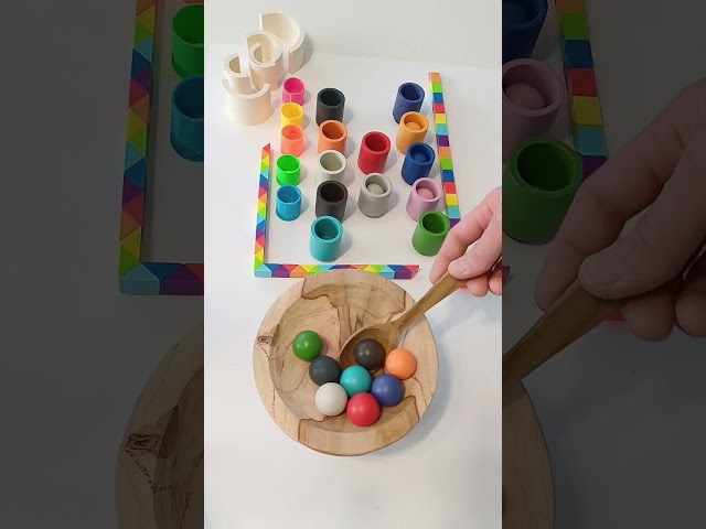 🌈Colorful Wooden Balls Asmr Fun!😃✨️ #shorts #viral #games