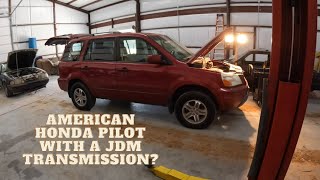 Finishing the transmission install on my cheap Honda Pilot!